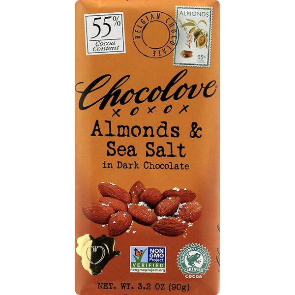 Chocolove almonds and sea salt chocolate bar
